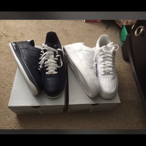 Nike Air Force 1 blue pair sz12 white sz13 $60 ea